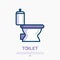 Toilet icon with bowl, vector illustration