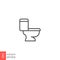 Toilet line icon. Bidet lavatory simple outline pictogram