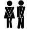 Toilet male female people icon black color isolated on white background. EPS 10 vector