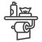 Toilet paper, air freshener and napkins line icon, hygiene concept, toiletries sign on white background, toilet paper