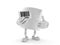 Toilet paper character holding barcode