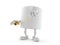 Toilet paper character holding measuring tape