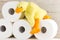 Toilet paper with funny plush duck