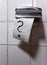 Toilet paper with hand drawn question mark