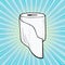 Toilet paper icon in pop art comic style, vector illustration eps10