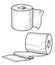 Toilet paper illustration, drawing, engraving, ink, line art, vector