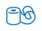 Toilet paper roll simple blue graphic icon vector