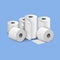 Toilet paper roll tissue. Toilet towel icon isolated realistic illustration. Kitchen wc white tape paper