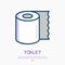 Toilet paper thin line icon. Vector illustration
