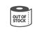 Toilet paper tissue roll icon. Out of stock sign. Vector