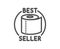 Toilet paper tissue roll line icon. Best seller sign. Vector