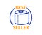 Toilet paper tissue roll line icon. Best seller sign. Vector