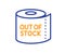 Toilet paper tissue roll line icon. Out of stock sign. Vector