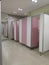 Toilet partition wall Finish with pink and grey color Prefabricated Melamine material