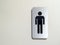 Toilet(restroom) men symbol at apartment store, public place, art design