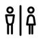 Toilet restroom sign logo bold stroke black silhouette