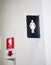 Toilet(restroom) women symbol at apartment store, public place, art design