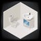 Toilet room interior isometric vector