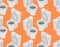 Toilet seamless pattern. Accessory to toilet ornament on an oran