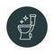 Toilet seat outline icon wc logo line. Vector editable toilet sign clean wc bowl