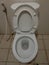 The toilet seat photo is white in ceramic
