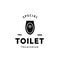 Toilet silhouette hipster logo bowl sanitaryware vector bathroom