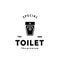 Toilet silhouette hipster logo bowl sanitaryware vector bathroom