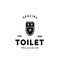 Toilet silhouette hipster logo bowl sanitaryware vector bathroom