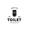 Toilet silhouette hipster logo bowl sanitaryware vector bathroom