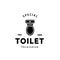 Toilet silhouette hipster logo bowl sanitaryware vector bathroom