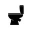 Toilet silhouette. Outline icon of ceramic sanitary ware for bathroom. Black simple illustration. Flat isolated vector pictogram