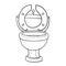 Toilet sketch, caricature, isolated object on white background, vector illustration