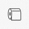 Toilet tissue paper roll with ridges line art vector icon. Stock vector illustration isolated on white background