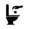 Toilet trash black vector icon on white background