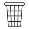 Toilet trash icon with outline and line style