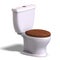 Toilet with wooden seat