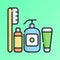 Toiletries Icon Vector Illustration. Flat Outline Cartoon. Travel and Tourism Icon Concept Isolated Premium Vector
