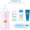 Toiletries Product Bottles and Container Packaging Set