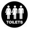 Toilets Symbol Sign,Vector Illustration, Isolated On White Background Label. EPS10