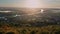 Tokaj, Hungary - 4K drone flying above the famous vineyards of Tokaj wine region on a warm autumn morning with rising sun