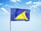 Tokelau flag waving sky background 3D illustration