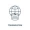 Tokenization icon outline style. Thin line design from fintech icons collection. Pixel perfect tokenization icon for web