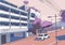 Tokio cityscape vector illustration Tokyo street, vector illustration, japan manga style background, pink color, drawing