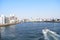 Tokyo bay and Sumida river bridge sky tree tower