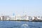 Tokyo bay and Sumida river bridge sky tree tower