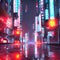 tokyo city night cyber punk background