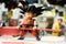 Tokyo, Japan - 10/09/2019; Son Goku kid from Dragon Ball in a quiet position with his magic cane