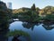 Tokyo, Japan - 17.11.19: The large ponds in Shinjuku Gyoen