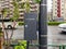 Tokyo, Japan - 23 November 2019: Recently installed, locked street cabinet housing control systems