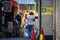 Tokyo, Japan, 26 October 2023: Locals in a narrow alley in Tokyo\\\'s bustling cityscape